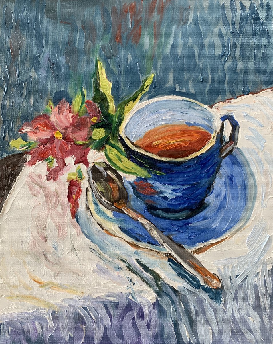 Tea cup with flowers. by Vita Schagen