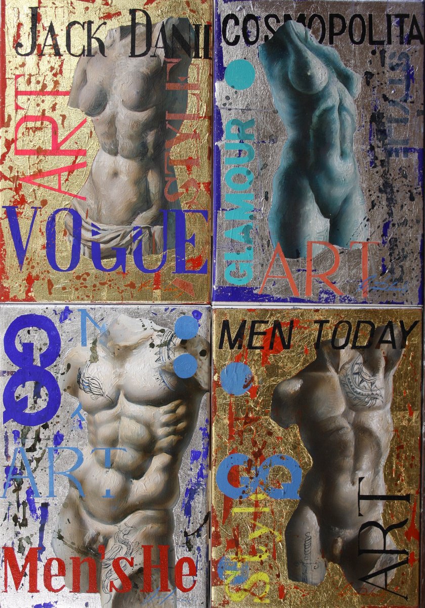 Urban And Pop Portrait Acrylic Painting By Alexandr Dobrodiy, 19 X 28, ???????? ???????1, Original Artwork