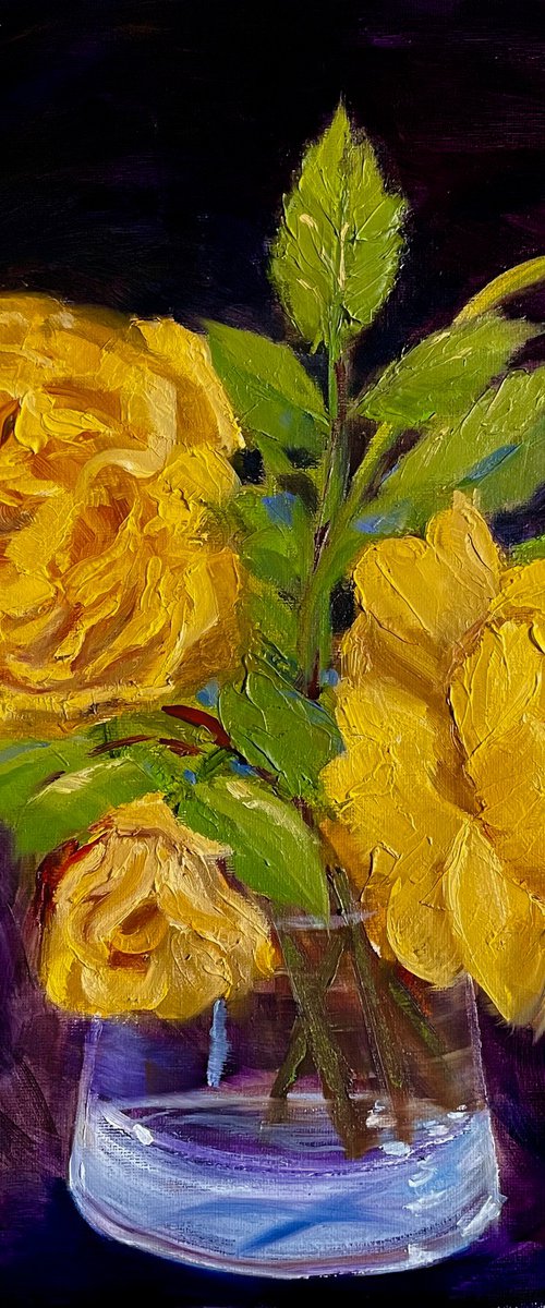 Three Yellow Roses by Marion Derrett