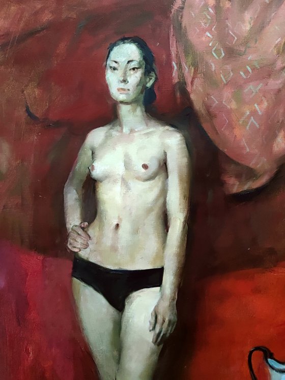 Nude and a bath jug