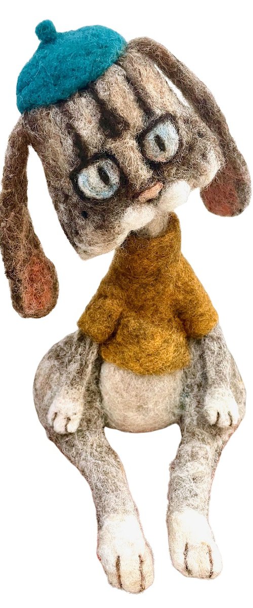 Cat MAGGIE, felted wool by Eleanor Gabriel