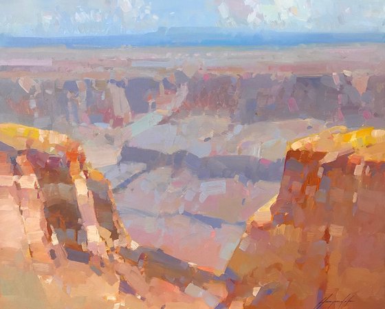 Grand Canyon, Landscape oil painting, One of a kind, Signed, Handmade artwork