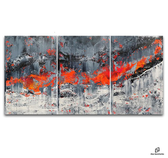 180x90cm. / Abstract triptych / Abstract 2190