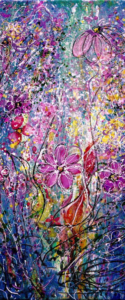 Wildflowers 11" x 17" x 0.5" by Lena Owens at OLena Art