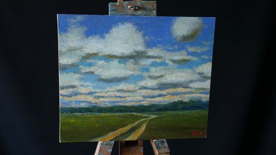 Clouds - original landscape, painting