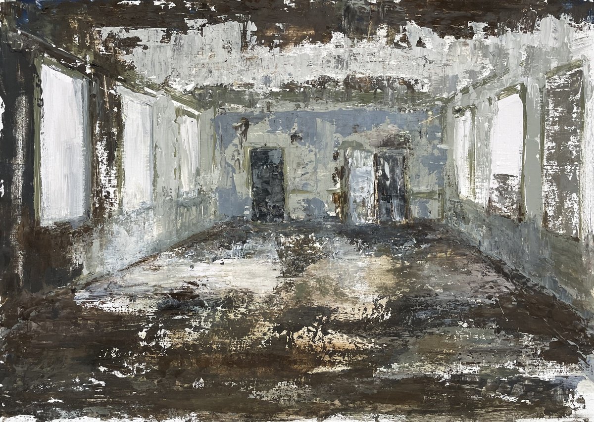 Abstract Cityscapes Painting By Lizzie Butler, 24 X 17", Nature Of Memory, Original Artwork