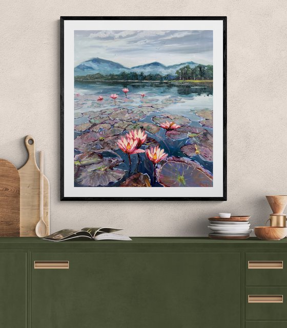 "Lake with lilies"