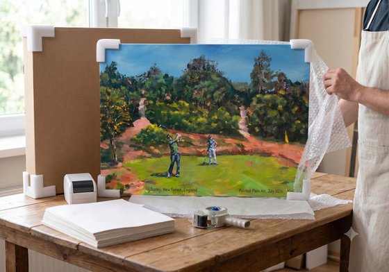 Golfers at Burley, New Forest (Plein Air)
