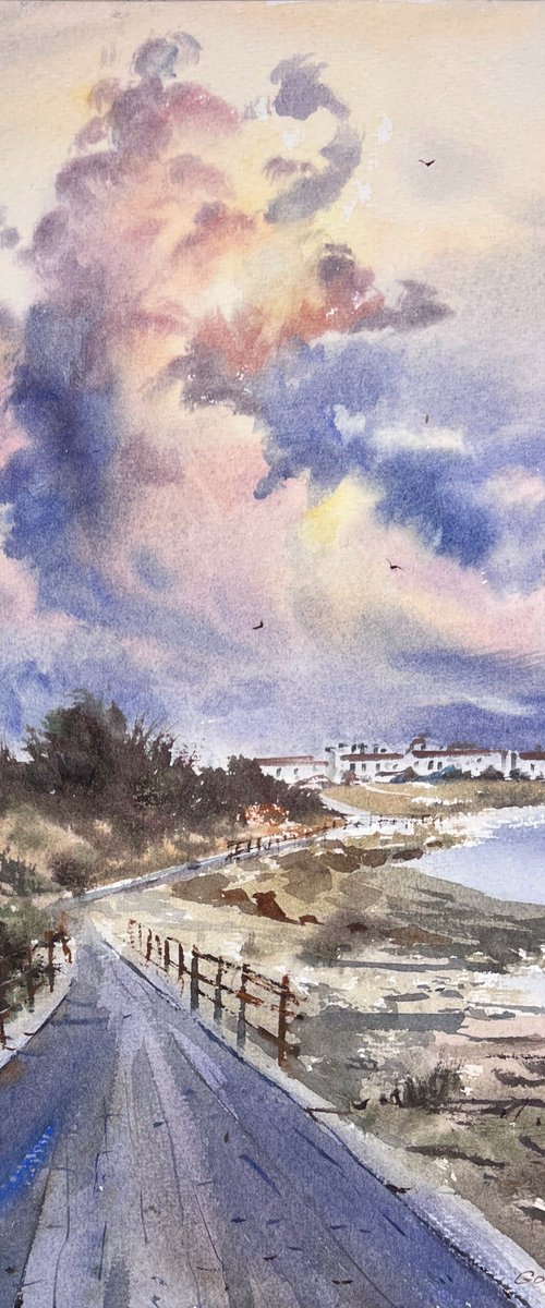 Sea coast of Cyprus Clouds #2 by Eugenia Gorbacheva