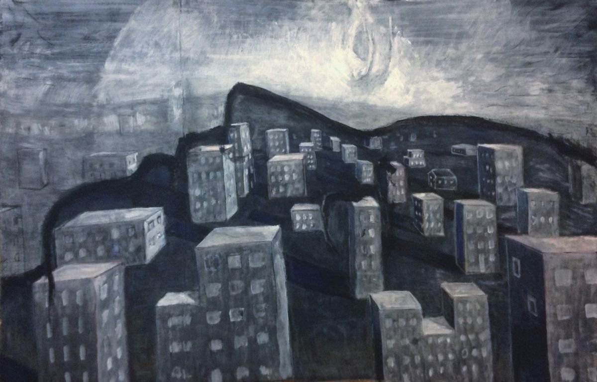 Urban And Pop Painting , The Living City By Paolo Beneforti, 50 X 34, Artwork For Sale On Artfinder