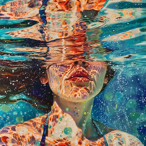 Woman under water