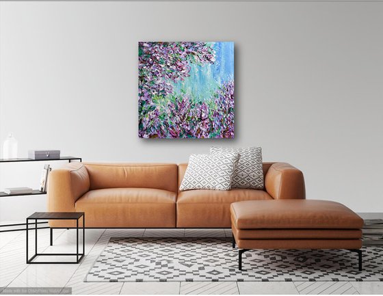 Lilac Season - Textured Spring Flowers Painting on Canvas