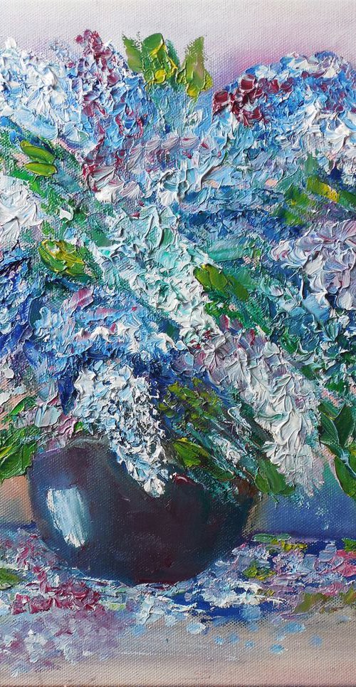 Lilac flowers still life by Oksana Fedorova