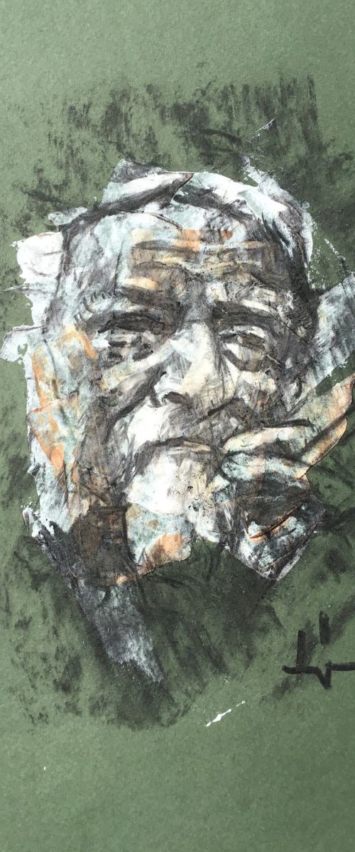 Old Man Smoking by Dominique Dève