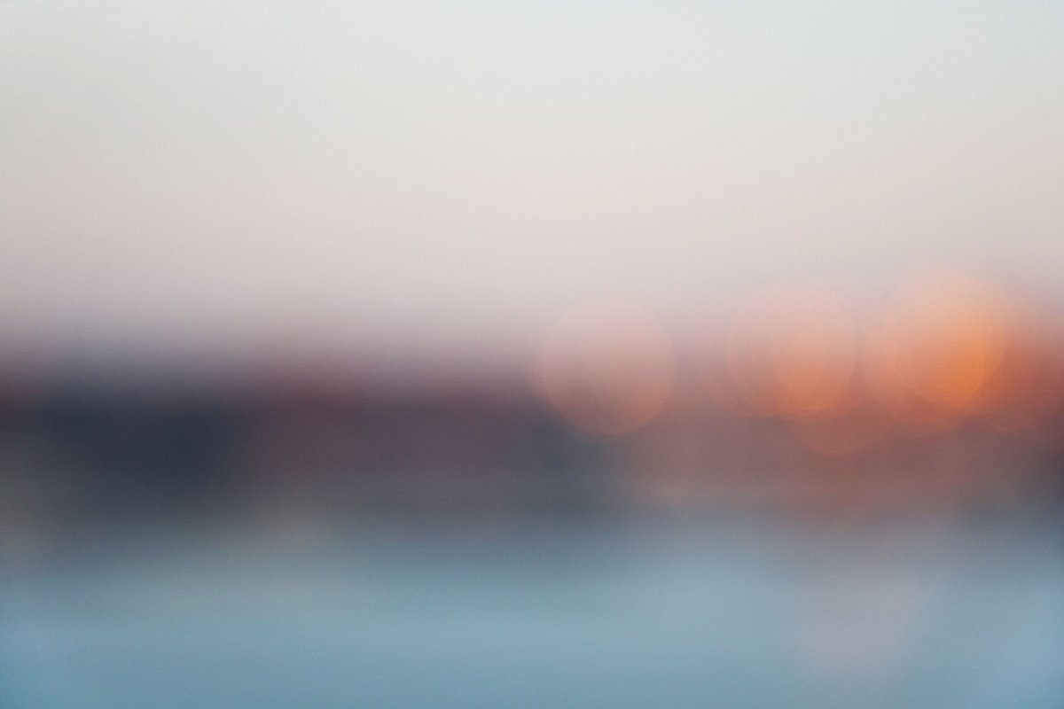 Abstract Landscape Photograph By Journey Gong, 25 X 17", Hudson At Sunrise, Original Artwork