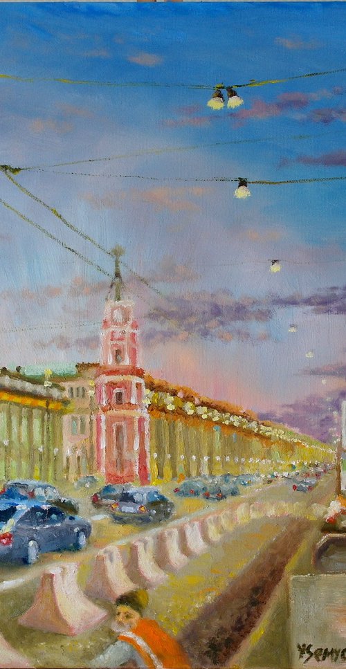 St. Petersburg, Evening Nevskiy Avenue by Juri Semjonov