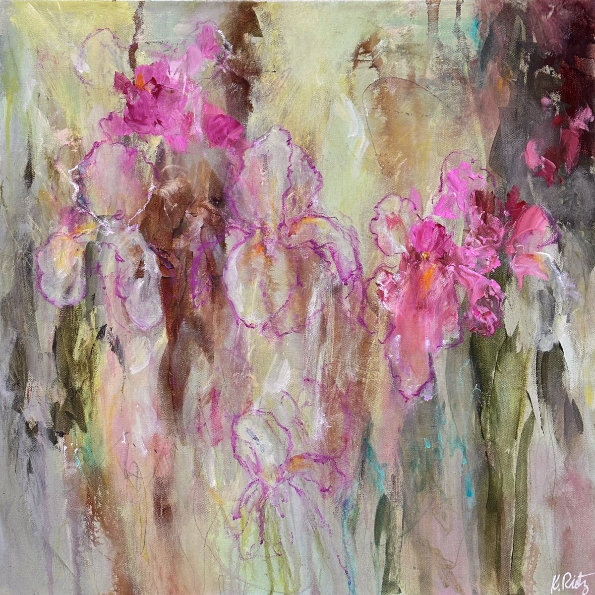 Falling Echoes By Kathleen Rietz, 24 X 24, Artwork For Sale On Artfinder