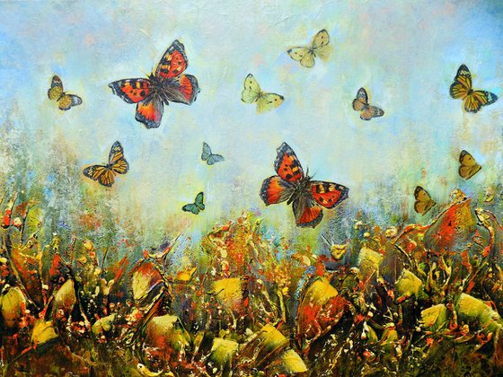 Fluttering of butterflies