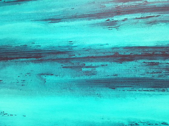 Peaceful mind - large blue abstract seascape