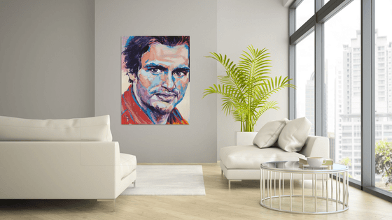 Carlos Sainz JR Portrait Acrylic on canvas 116x89cm