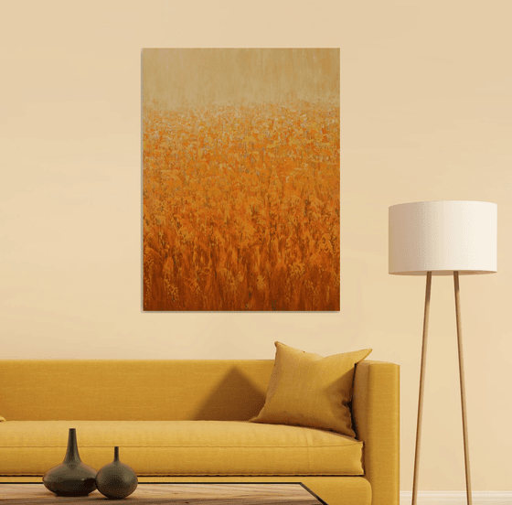 Orange Blooms - Textured Nature Abstract