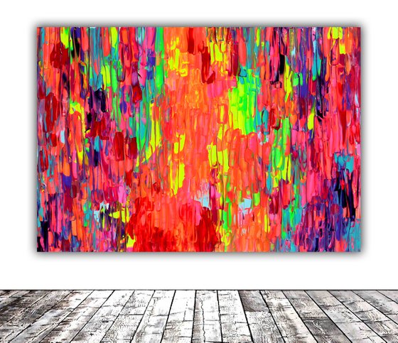 3D Small Gypsy Girl 5 - 100x70x4 cm -  Abstract Textured Palette Knife Painting - Ready to Hang, Hotel, Restaurant, Office Wall Decor, Perfect Gift