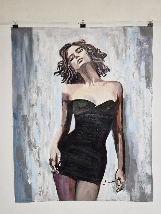 Lady in black dress