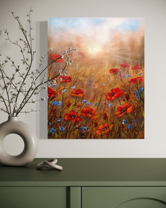 Morning and Red flowers