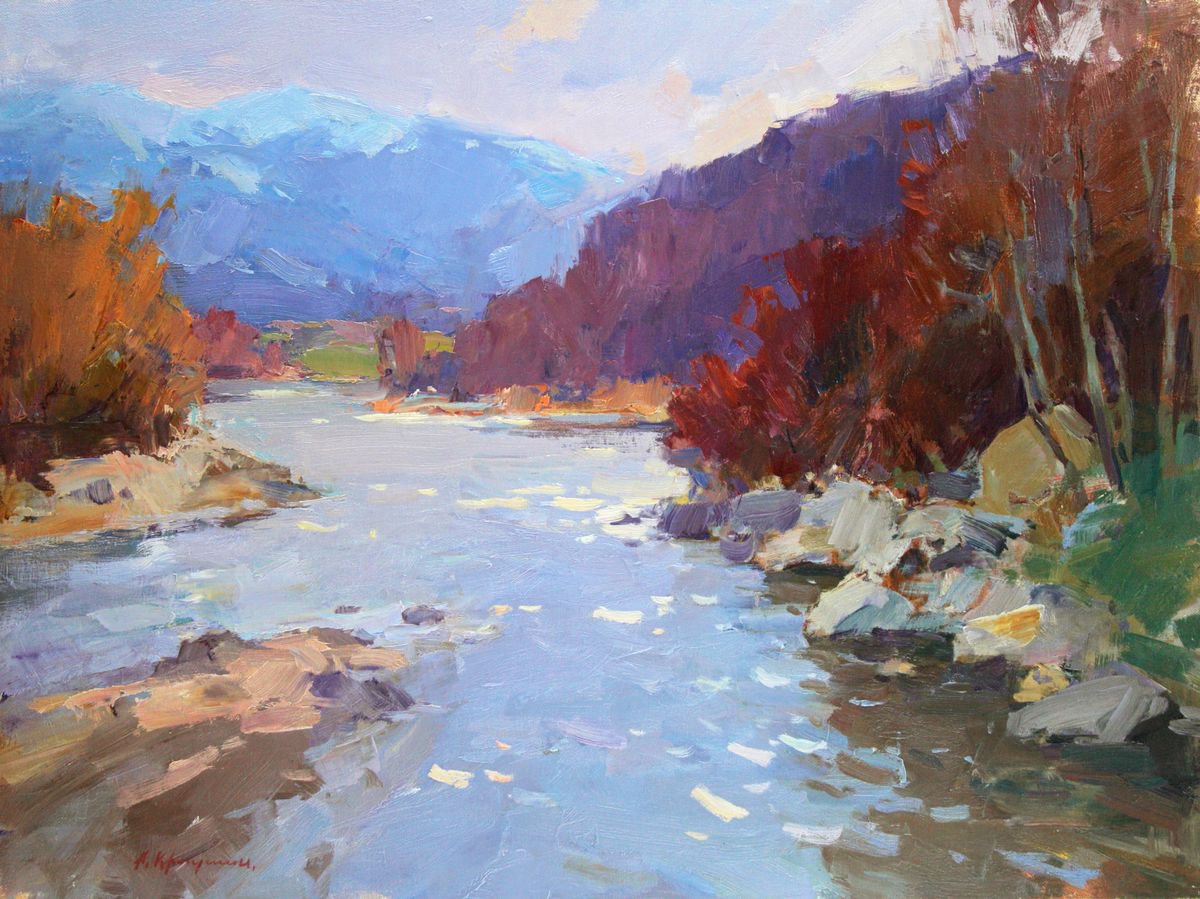 River in the mountains by Aleksandr Kryushyn