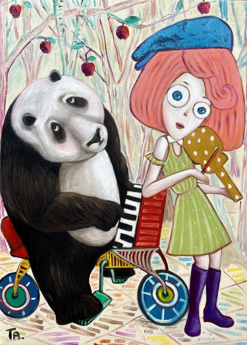 Surrealistic Oil Painting , The Violinist And Piano Player By Ta Byrne, 20 X 28, Artwork For Sale On Artfinder
