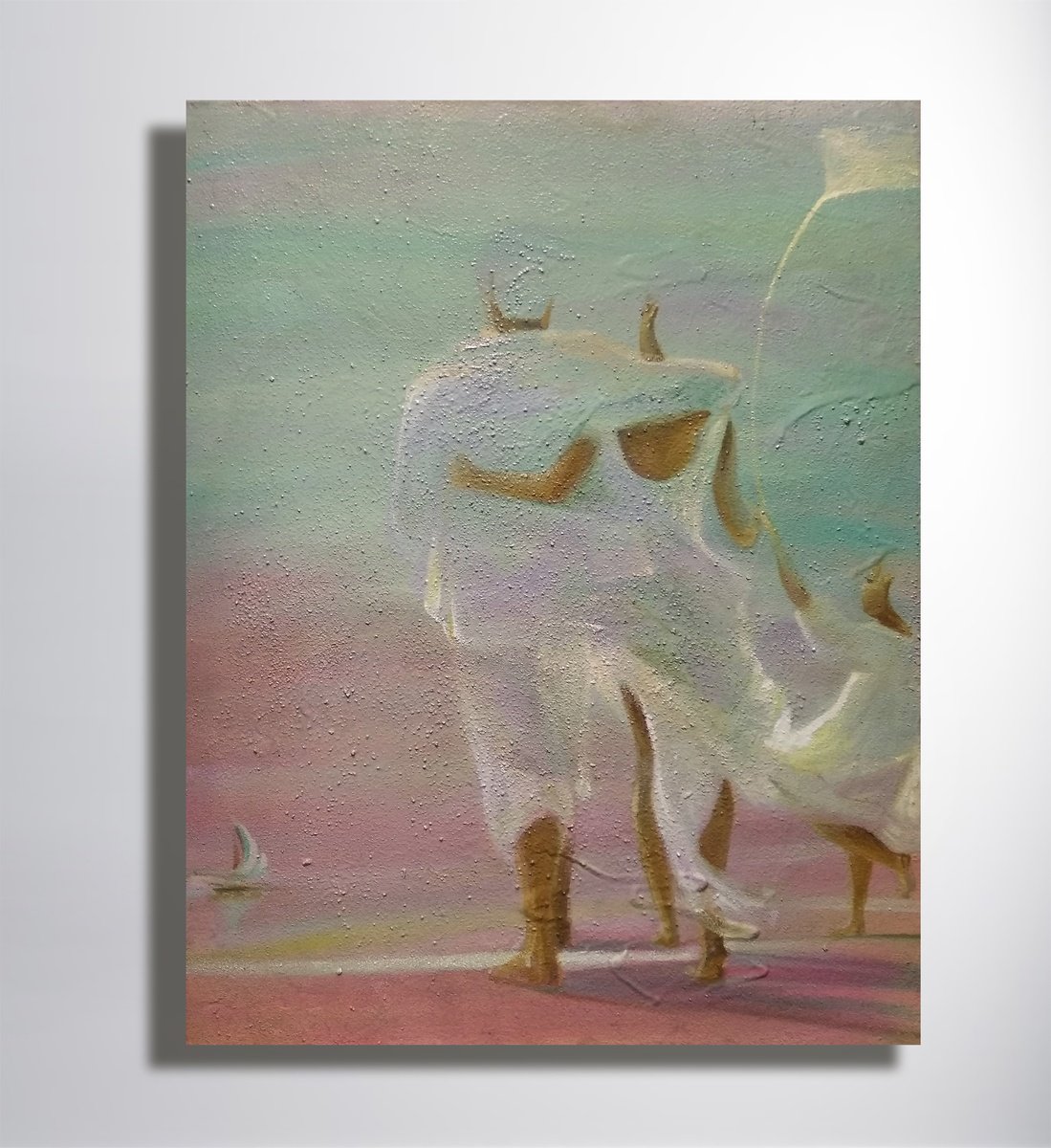 Impressionistic Portrait Oil Painting By Marya, 28 X 35", "Harmony", Original Artwork