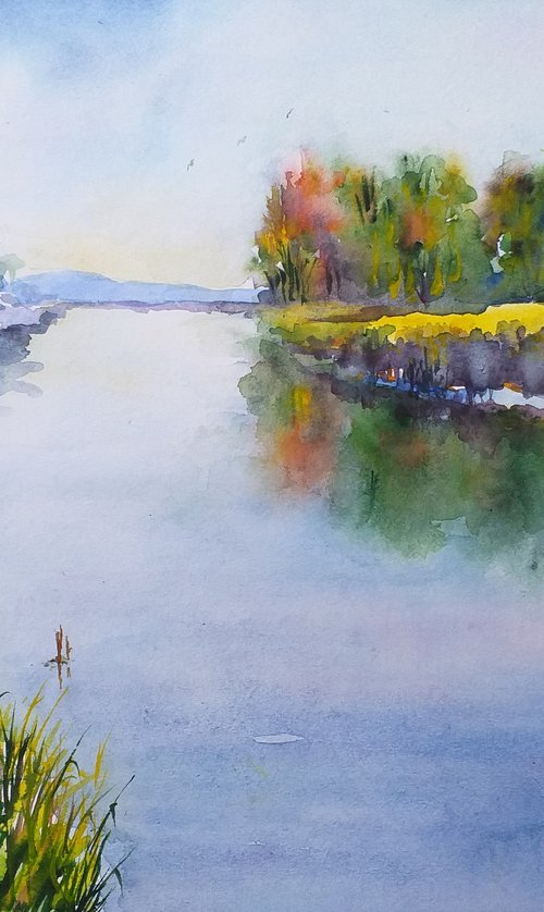 CALM RIVER   47 x 32.5 cm by Zoran Mihajlović Muza