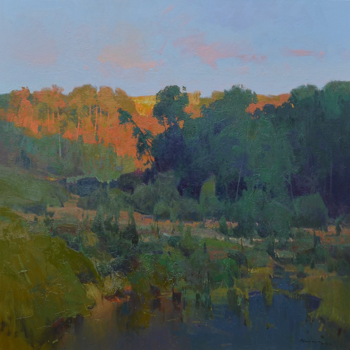 Evening Light By Vytautas Laisonas, 31 X 31, Artwork For Sale On Artfinder
