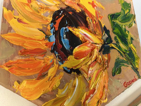 Triptiek Yellow Sunflower