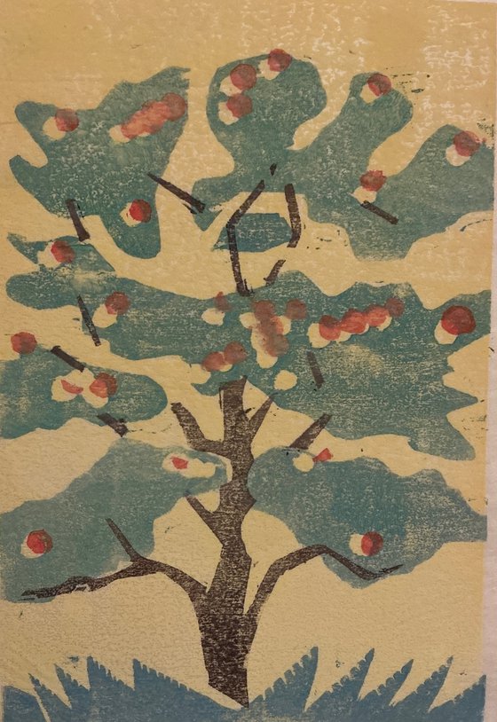 Orange Tree on Yellow