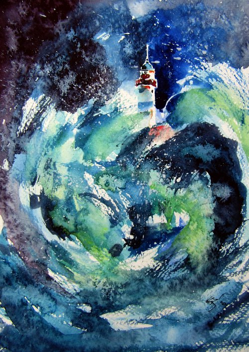 Lighthouse at storm II by Kovács Anna Brigitta