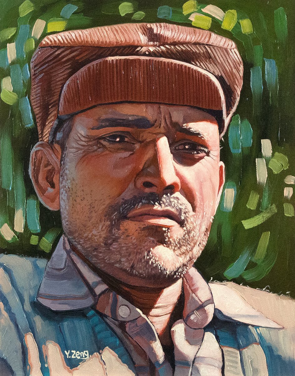 Male portrait with cap by Yue Zeng