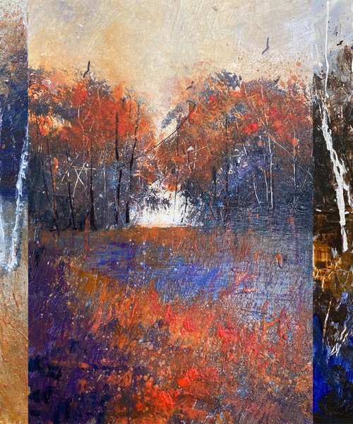 Three Autumn Tree scenes by Teresa Tanner