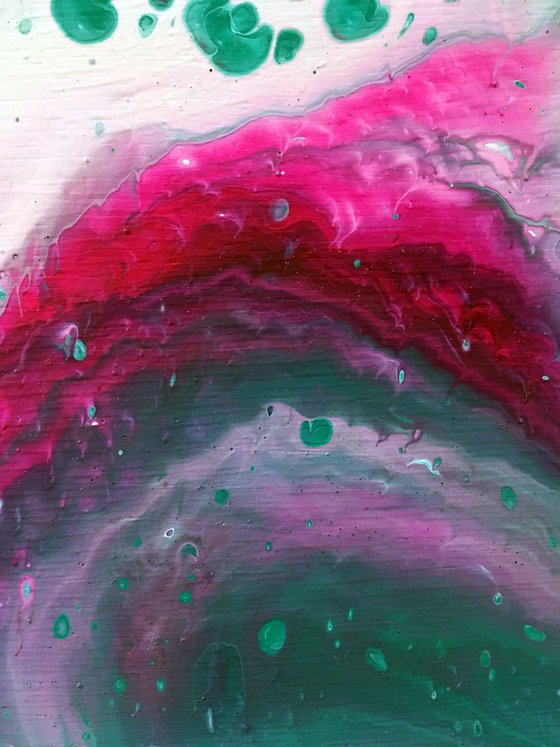 "A Bit Of The Bubbly" - FREE USA SHIPPING - Original Abstract PMS Fluid Acrylic Painting - 14.25 x 16 inches