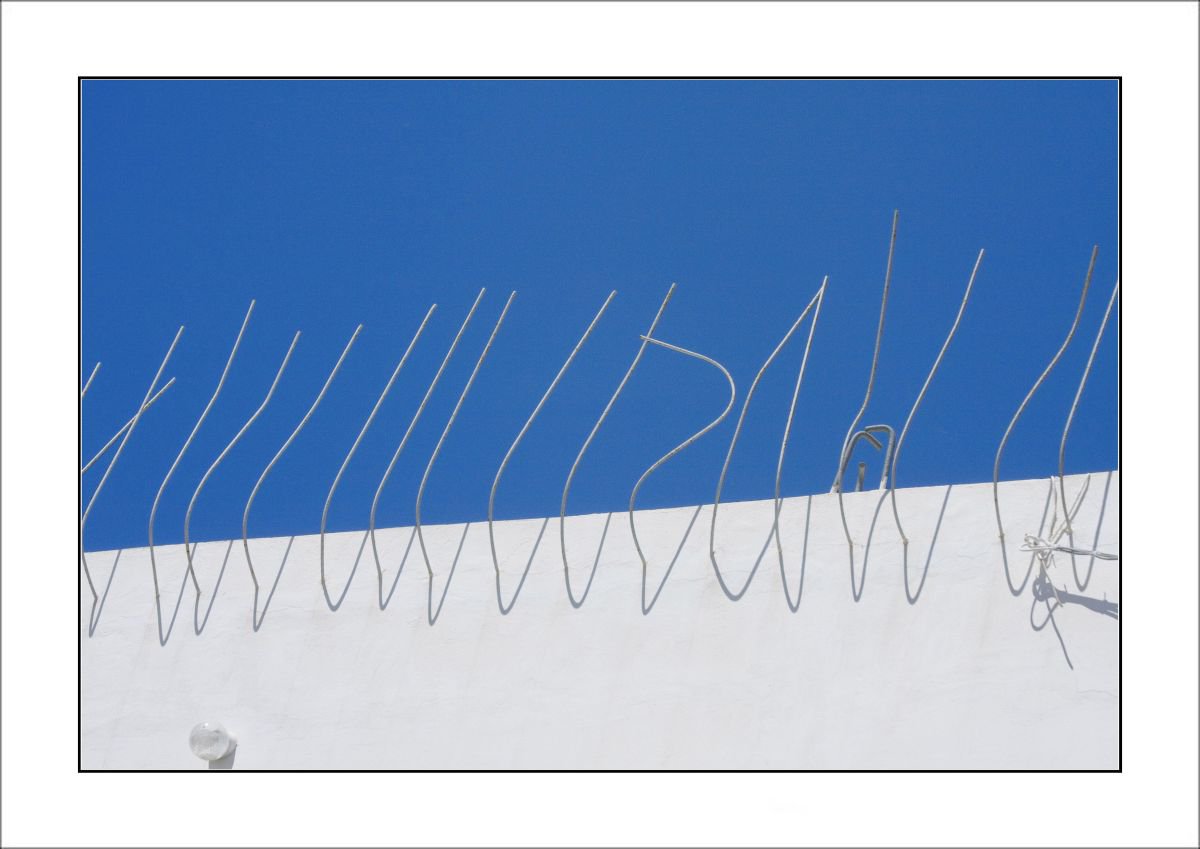 From the Greek Minimalism series: Greek Architectural Detail (Blue and White) # 20, Santor... by Tony Bowall FRPS