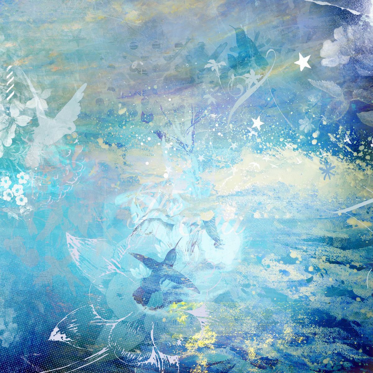 Animal Painting By Teis Albers, 39 X 39", Azure, Original Artwork