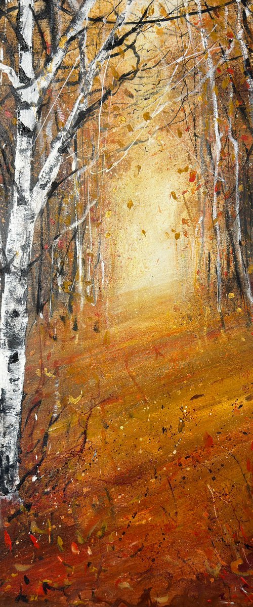 Autumn Silver Birch wood by Teresa Tanner