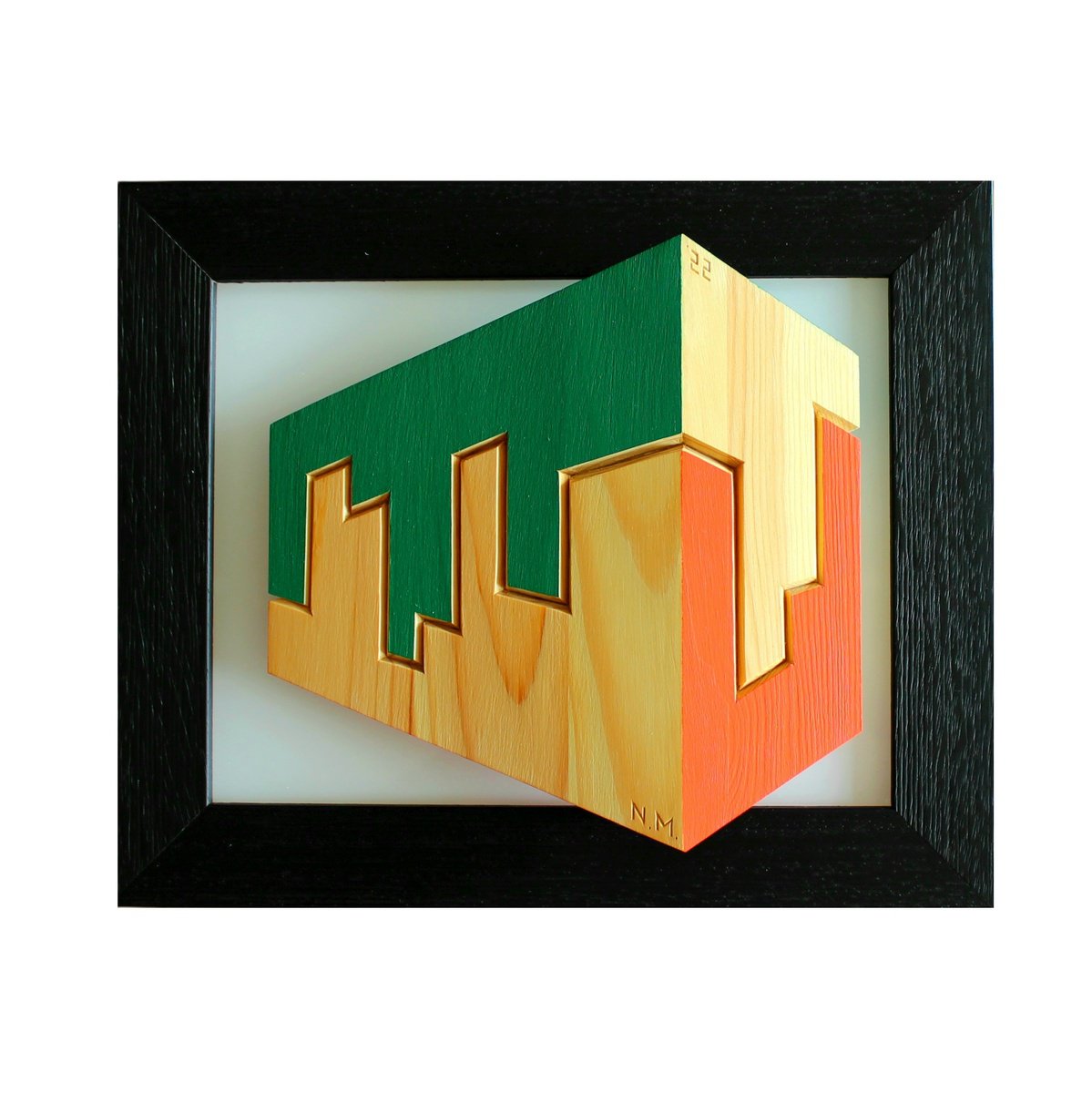 Geometric Abstract Relief By Nikolay Martinov, 11 X 9", "Beyond The Frame Iii", Original Artwork