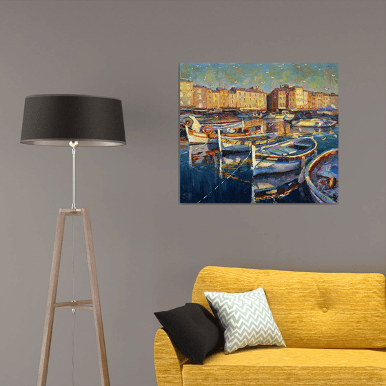 ""Boats at the pier""