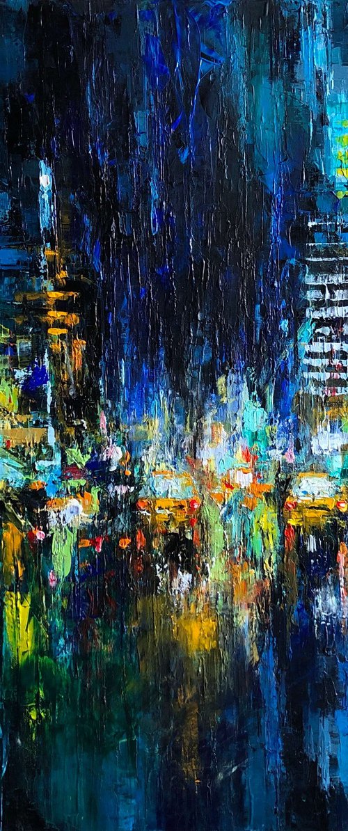 Lights of Freedom - Cityscape Painting by Ahmed Mande