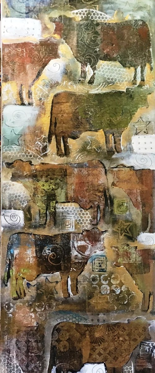 Cows  Bohemian  Style by Maxine Anne  Martin