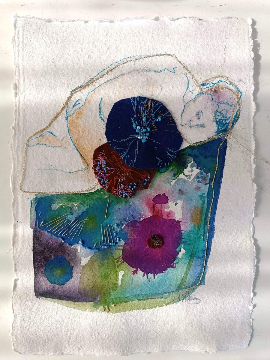 Portrait Painting By Magdalena Morey, 12 X 17", Forget-Me-Not: Illumination, Original Artwork