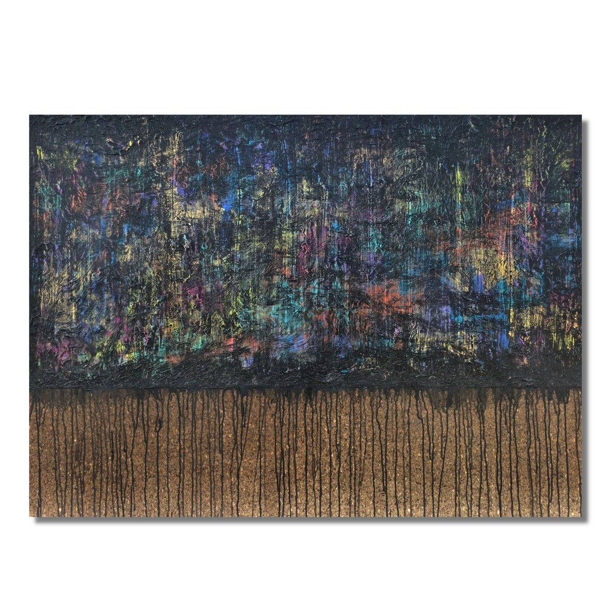 Abstract Acrylic Painting By Carla Sa Fernandes, 51 X 37, Black Variegated No. 2, Original Artwork