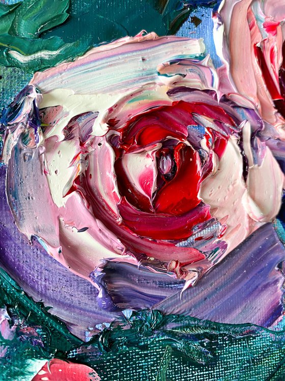 Flowing Roses in Blue