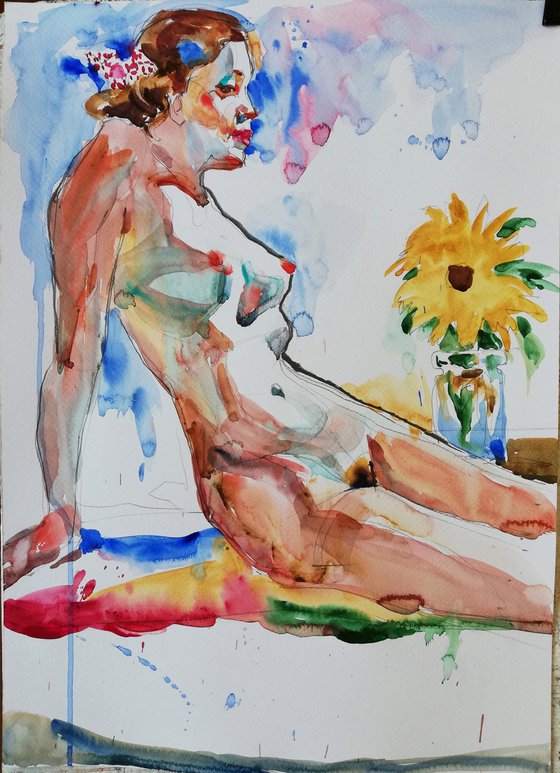 Nude with Sunflower